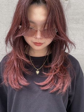キーゴ 博多(KY-GO.) レイヤーカット× ピンクブラウン