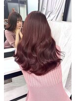 ランズ(LANDS) ブリーチなしダブルカラーピンクブラウン【韓国ヘア 大阪 梅田】