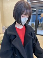 スニュウ(snuw)&nbsp;切りっぱなしボブ小顔カットグレージュミルクティ