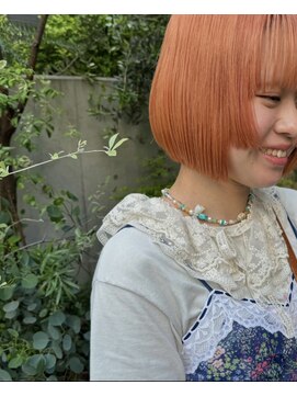 リブロ 三軒茶屋(LIBRO) アッシュグレーボブ ヘアアレンジプードルパーマロングヘア