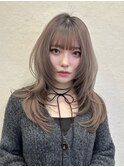 韓国風/レイヤー/小顔/前髪カット/髪質改善/グレージュ/透明感
