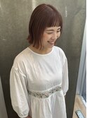 切りっぱなしボブ×オレンジブラウン