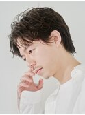 難波センターパートニュアンスパーマフェザーショート緩め色気