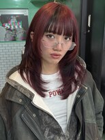 スリット(slit)&nbsp;ワインレッドブラックデザイン レイヤーカット