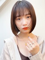 フラップ 豊橋(FLAP)&nbsp;梅雨の湿気対策◎ブリーチなしカラーで艶レイヤーボブ