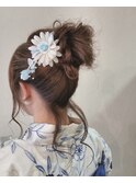 【neolive cino 登戸】花火大会 お団子アレンジ 浴衣スタイル