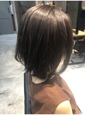 切りっぱなしウルフ/ボブウルフ/アースカラー