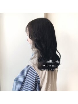 シュシュ(chouchou) ミルクベージュ（グレーベージュ）/ホワイトミルクティー