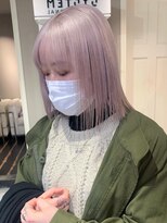 ベレーザ 渋谷(BELEZA)&nbsp;387外国人風カラーセンター分けボブバニラベージュエギュモリ