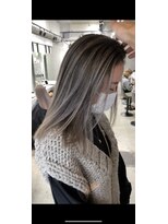 アポロ 横浜駅店(apollo)&nbsp;ハイライトバレイヤージュダブルカラーミルクティーベージュ