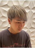 ツーブロ/マッシュスタイル/ミルクティーアッシュ/20代