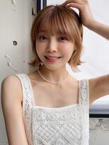 前髪 ウェーブミディアム メルティーカラー 似合わせカット"