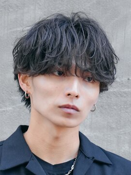 テン 心斎橋(tenn.) 心斎橋シャドウパーマメンズマッシュウルフカット波巻きパーマ