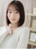 ダークブラウンシンプルストレートミニボブa北浦和20代30代40代