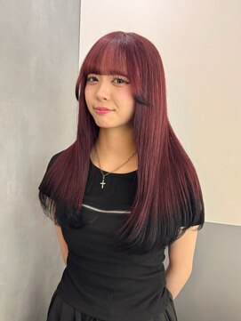 アース 高円寺店(HAIR & MAKE EARTH) チェリーピンク×ブラック