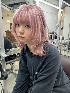 ピンクベージュ/トリプルカラー/ケアブリーチ/ホワイトピンク