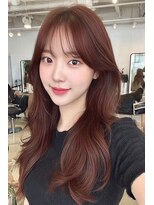 ケシキ 表参道 原宿(kesiki.)&nbsp;ミディアムレイヤー顔周りレイヤーハッシュカット韓国へア