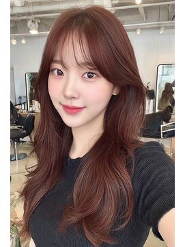 ケシキ 表参道 原宿(kesiki.) ミディアムレイヤー顔周りレイヤーハッシュカット韓国へア