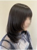ハッシュカット×ダークグレージュ