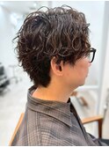 本厚木/センターパートウルフラフパーマ/スペインカールメンズ