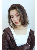 【ケアブリーチ】　ハイライトフェイスフレーミングボブ