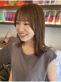 顔まわりカット＋くすみベージュカラー