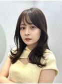 ☆くびれ ひし形セミロング × シースルーバング レイヤーカット