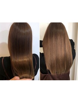 髪のダメージを徹底補修！パサつきや広がる髪も内部から補修し、毛先までまとまるウル艶髪に[髪質改善]