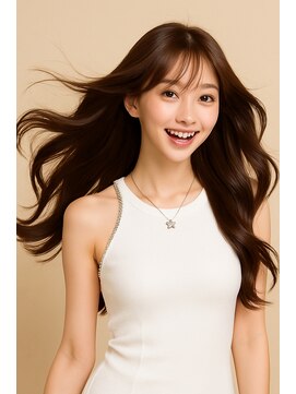 ヌードルバイコア(noodle by CoRe.gn) 艶ロングホワイトコーデ顔周りレイヤー大人ガーリー