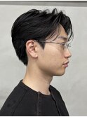 メンズセンターパートニュアンスパーマ毛流れ縮毛矯正刈り上げ
