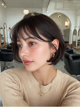 クレビア 名古屋(CreBiA) 海外風ブラック/顔まわりレイヤー/髪質改善