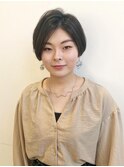 大人ショートボブ/ハンサムショート/前髪なし/30代40代50代