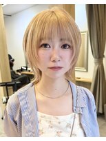 サンドレオ 新宿店(sand Leo)&nbsp;ミディアムレイヤーカット/髪質改善/韓国/前髪/新宿/ブリーチ