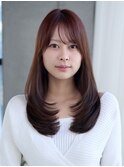 レイヤーカット透明感似合わせカットロングレイヤー前髪カット