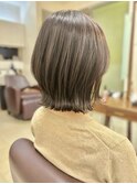 暗髪でも透け感のでる大人レイヤーボブ×グレージュKchiara奥野