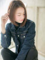 大波純一美容室パーティハン&nbsp;髪質改善ミルクティーベージュ切りっぱなしボブb小山20代30代
