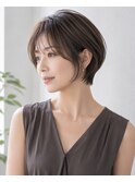20代30代/髪質改善/丸みショート/ショコラベージュ