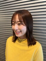 エッジ(EDGE) 艶チョコレートブラウン×切りっぱなし ミディ