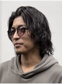 調布メンズパーマシャドウパーマシースルーマッシュウルフゆるめ