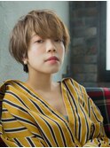 透け感バングショート/30代40代50代60代