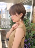 大人可愛い小顔ショート厚めバングローライト【小田急線梅ヶ丘】