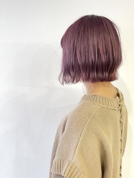 パルマヘアー(Palma hair) 外はねミニボブとビビッドピンク
