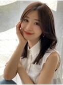 ふんわり愛されセミロングヘア