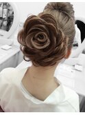 ローズヘアセット/バラへア/アップスタイル/へアセット