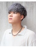アッシュブルー☆ツーブロックマッシュツイストスパイラルパーマ