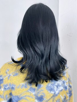 アイティーバイアルバム 松戸店(IT by ALBUM) ブルーブラック_外ハネボブセクションカラー_ba381481