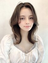 大人ミディアムエギョモリハイライトアッシュブラウン韓国表参道