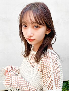 レア 表参道(L'ea) 〇黒髪クラゲヘアーオリーブグレー小顔ココアベージュ