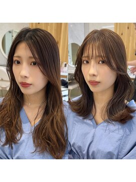 アフロートリノ(AFLOAT Leino) 小顔ヘルシーレイヤースタイル透明感カラー【修】20代30代40代