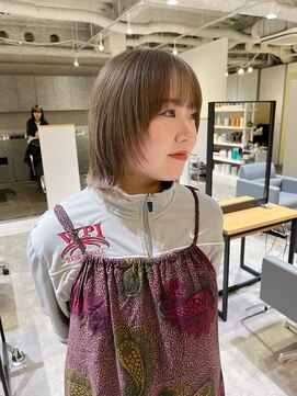 カフ(CAF) CAF松本/顔まわりカット/透明感グレージュ/大阪/心斎橋